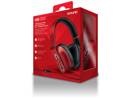 iSOUND HM-330 Stereo Headphone with MIC RED (845620055678)  ITEM # : DGHP-5567