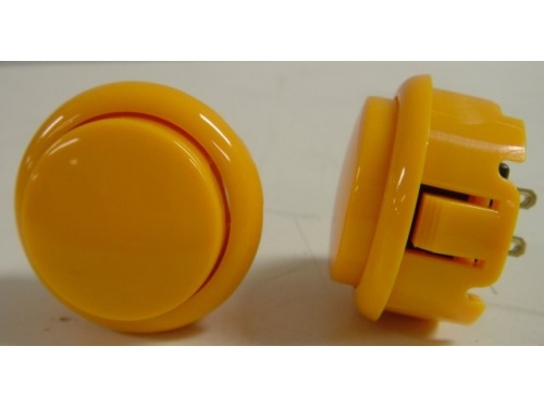Generic 30mm pushbutton - YELLOW SNAP IN includes built in microswitch
