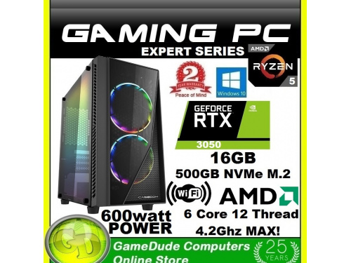 X GAMER RYZEN5 6-Core 12-THREAD 4.2GHz Gaming PC 16GB DDR4 ram 500GB NVMe SSD RTX-3050 Windows-10&lt;b&gt; 2 Year WNTY&lt;/b&gt;