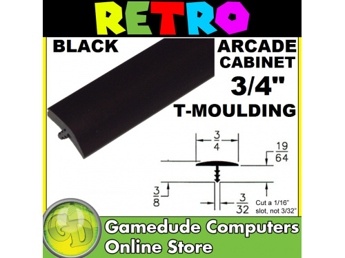 T-Moulding BLACK 3/4inch (18mm) sold by the meter (1meter)