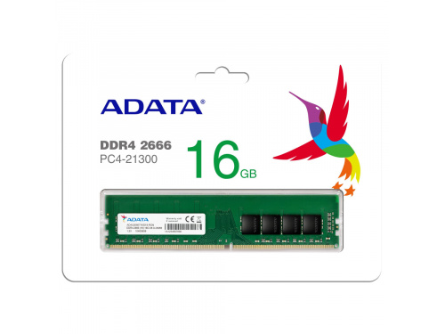 ADATA DDR4 16GB 2666Mhz Single Stick 2666Mhz DDR4 PC4-21300 Model: AD4U266616G19-RGN