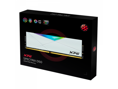 ADATA XPG 16gb Kit (2x8gb) 3600Mhz (WHITE) SPECTRIX D50 - RGB - GAMING MEMORY Model: AX4U36008G18I-DW50