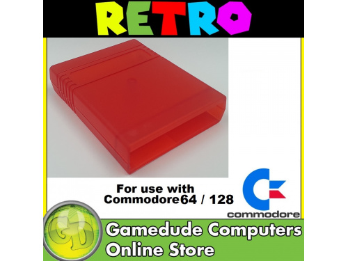 Blank C64 cartridge CLEAR RED Colour Code (21)