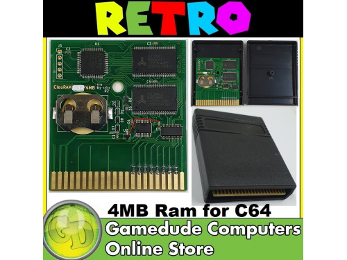 CLEORAM 4mb RAM C64/C64c/SX-64/standard C128/C64Reloaded MK1 and MK2/Ultimate 64 and the specialized cartridges SuperCPU 64 and SuperCPU12