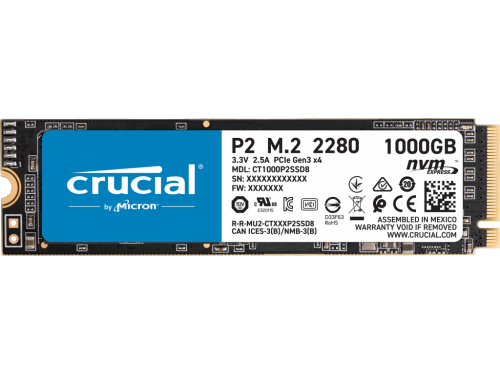 CRUCIAL 1000GB P2 M.2 NVMe (2280) SSD MODEL : CT1000P2SSD8