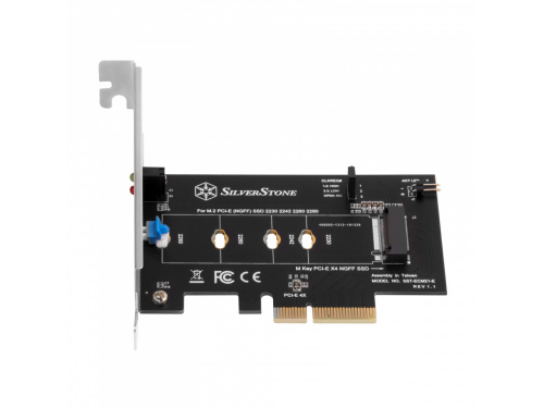 SilverStone ECM21-E M.2 (NGFF) to PCI-E X4 Adapter Card Supports 30, 42, 60 and 80mm M.2 - PCIe NVMe/AHCI MODEL : SST-ECM21-E