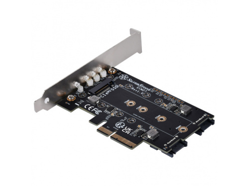 Silverstone ECM27 1-slot NVMe and 2-slot SATA M.2 SSD to PCI-E x4 adapter Card MODEL:- SST-ECM27