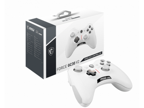 MSI FORCE GC30 V2 WHITE Wireless  Gaming Controller - USB - Dual Vibration  MODEL : FORCE GC30 V2 WHITE