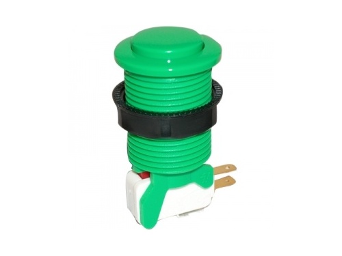 Pushbutton - GENUINE. HAPP Competition Pushbutton GREEN with Horizontal Pushbutton.