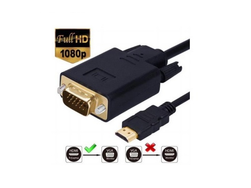 HDMI to VGA Gold Plated Active Video Adapter Cable 1.8m