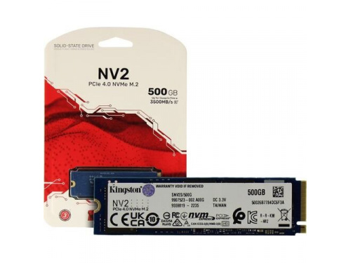 KINGSTON 500GB NV2 PCIe 4.0 M.2 NVMe SSD 4x4 2280 - Model:  SNV2S/500G
