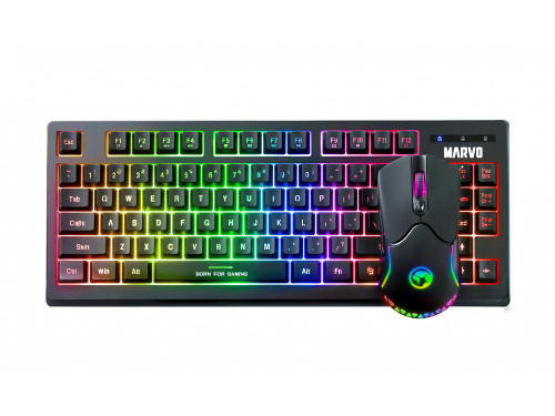 MARVO Scorpion KW516 Wireless Keyboard &amp; Mouse Backlit Multi-color - 4800dpi Mouse - 87key MODEL : KW516