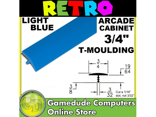 T-Moulding LIGHT BLUE 3/4inch (18mm) sold by the meter (1meter)