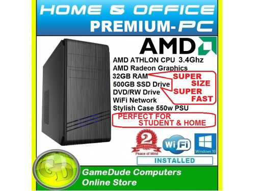 MAGNUM PREMIUM &lt;b&gt;AMD DUAL CORE&lt;/b&gt; 32GD Ram - 500GB SSD - DVD/RW - Radeon Graphics - WiFi - &lt;b&gt;Windows 10/11 Installed&lt;/b&gt;