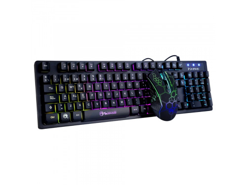 MARVO Scorpion KM409 Keyboard &amp; USB Mouse Backlit Multi-color - 1.5meter cable - 104key MODEL : KM409