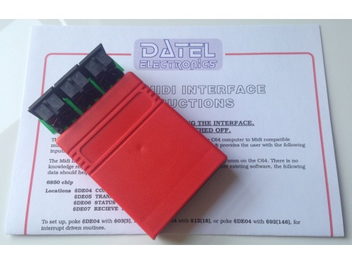 Datel MIDI Interface Cartridge with instructions for Commodore 64/128