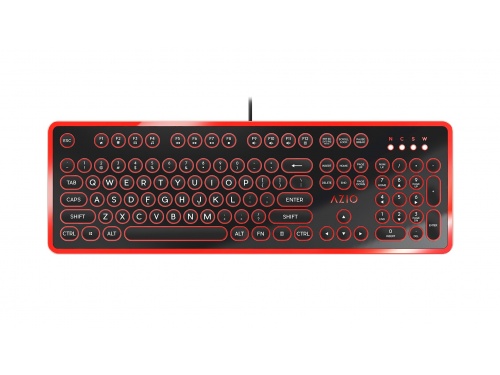 AZIO MK RETRO Red / Black &lt;b&gt;Typewriter Inspired Mechanical Keyboard&lt;/b&gt; MK-RETRO-04 Blue Switch