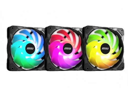 MSI Rainbow Fan Pack (Fans Only) - 3x 120mm RGB FANS - 0E3-7G09F02-W57
