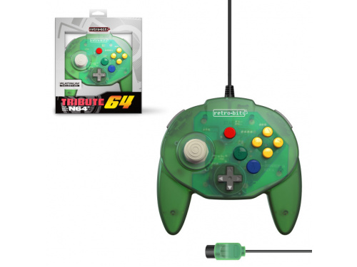 Retro-Bit N64 Tribute 64 Wired Controller FOREST GREEN MODEL : RB-N64-0765  (849172010765) 