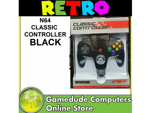 TEKNOGAME N64 BLACK Classic Controller MODEL : N4901  (722267833626)