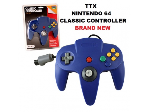 TTX Tech N64 BLUE Classic Controller MODEL : NXN64-92B  (849172003750)