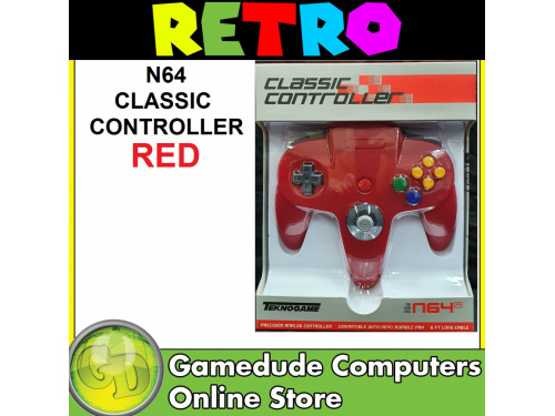 TEKNOGAME N64 RED Classic Controller MODEL : N4903  (722267833640)