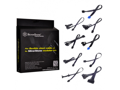 SilverStone Black Flat Flexible Short Cable Kit For SilverStone Modular PSUs - Model: SST-PP05-E