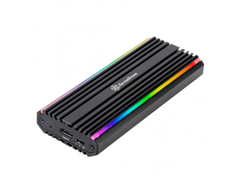 Silverstone MS13 USB-C 3.2 Gen2 10Gbps NVMe / SATA M.2 SSD RGB enclosure Model:SST-MS13
