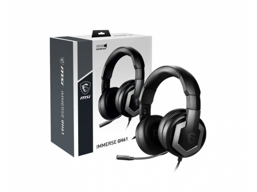 MSI IMMERSE GH61 Gaming Headset Hi Res Virtual 7.1 - 3.5mm &amp; USB - Black - 1.2meter MODEL : IMMERSE GH61