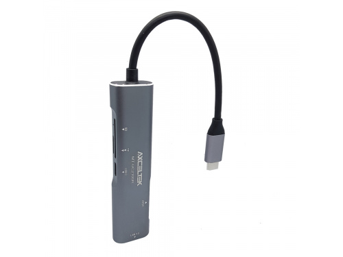Axceltek 15cm USB-C to HDMI/USB-C/USB-A adapter + Card Reader PN : MT-UC2100R
