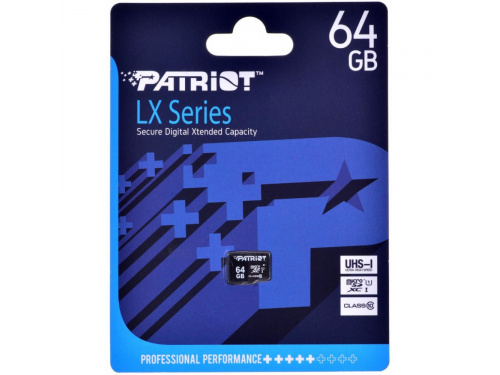 PATRIOT LX SERIES 64GB Micro SD ONLY UHS-I - CLASS 10 - PROFESSIONAL MODEL : PSF64GMDC10 