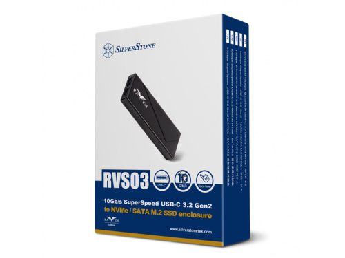 SilverStone RVS03 M.2 NVMe external SSD Enclosure with USB-C 3.2 Gen 2x to NVMe MODEL : SST-RVS03 (BLACK)