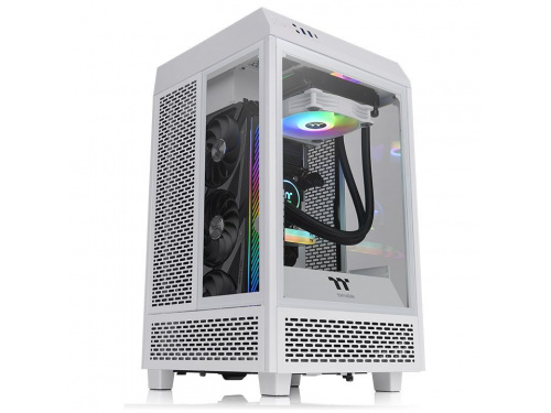 Thermaltake TOWER 100 TG (Tempered Glass) Micro Tower SNOW 2x Turbo Fan - USB 3.2 Type-C - USB 3.0 - HD Audio Model: CA-1R3-00S6WN-00 