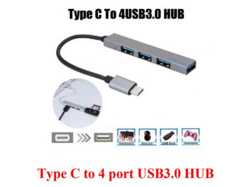 Type C to 4 port USB3.0 HUB MODEL : ADC-TC-U3-4P / C-809