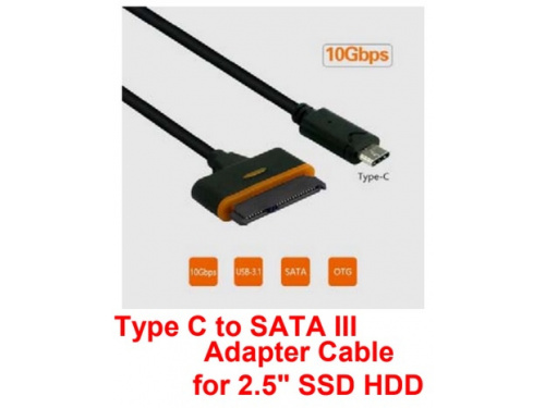 USB TYPE-C to SATA 22pin 2.5 HDD Adapter Cable : ADC-TC-SATA