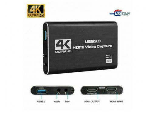 USB3.0 to HDMI Video Capture Card 60fps 4K 1080p HD Recorder Game Live Stream