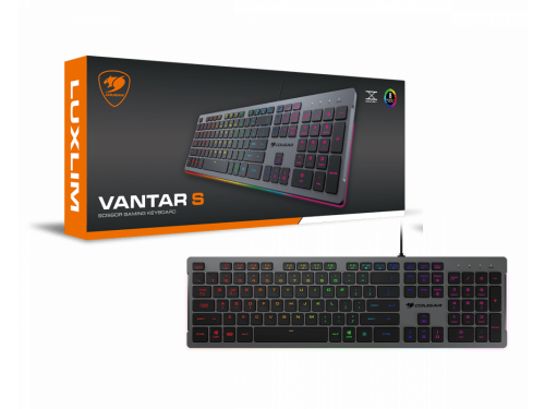 COUGAR VANTAR S RGB Scissor Switch Gaming Keyboard 8 Backlight effects : CGR-WRXMI-VSB