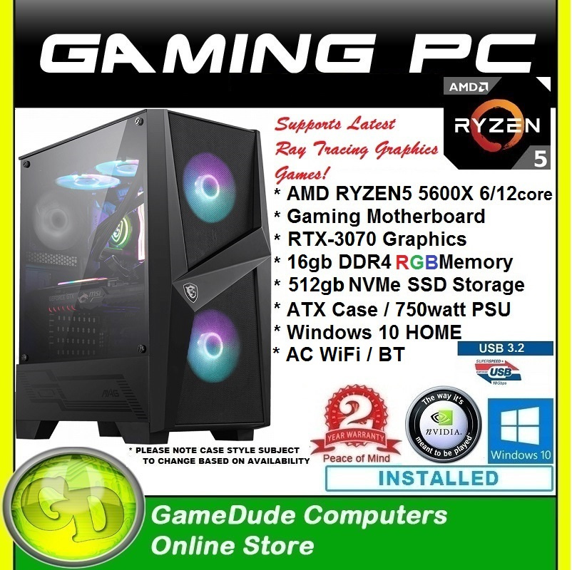 X GAMER RYZEN5 5600X 6-Core 12-THREAD 4.6GHz Gaming PC 16GB RGB DDR4